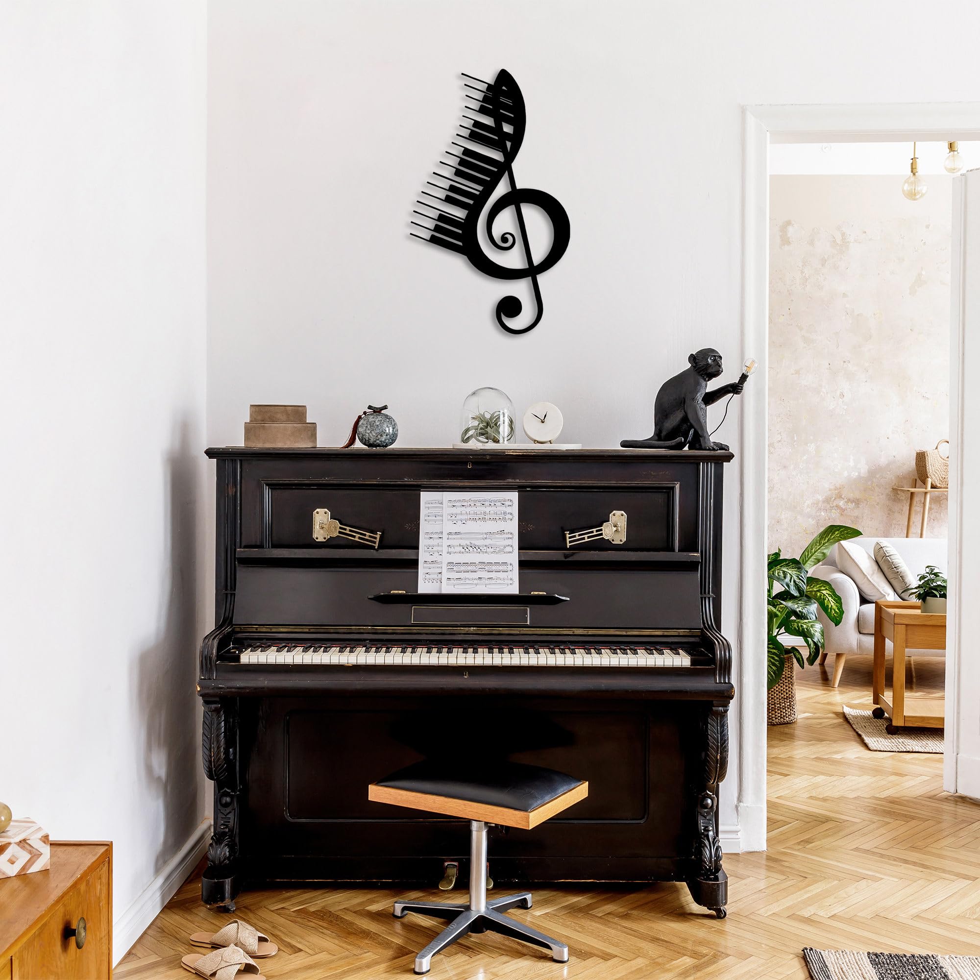 Stylish Black Decorative Metal Wall Accessory, 42 x 69 cm, 100% Metal, 1.5 mm Thickness, Perfect for Modern Home Decor & Unique Wall Art