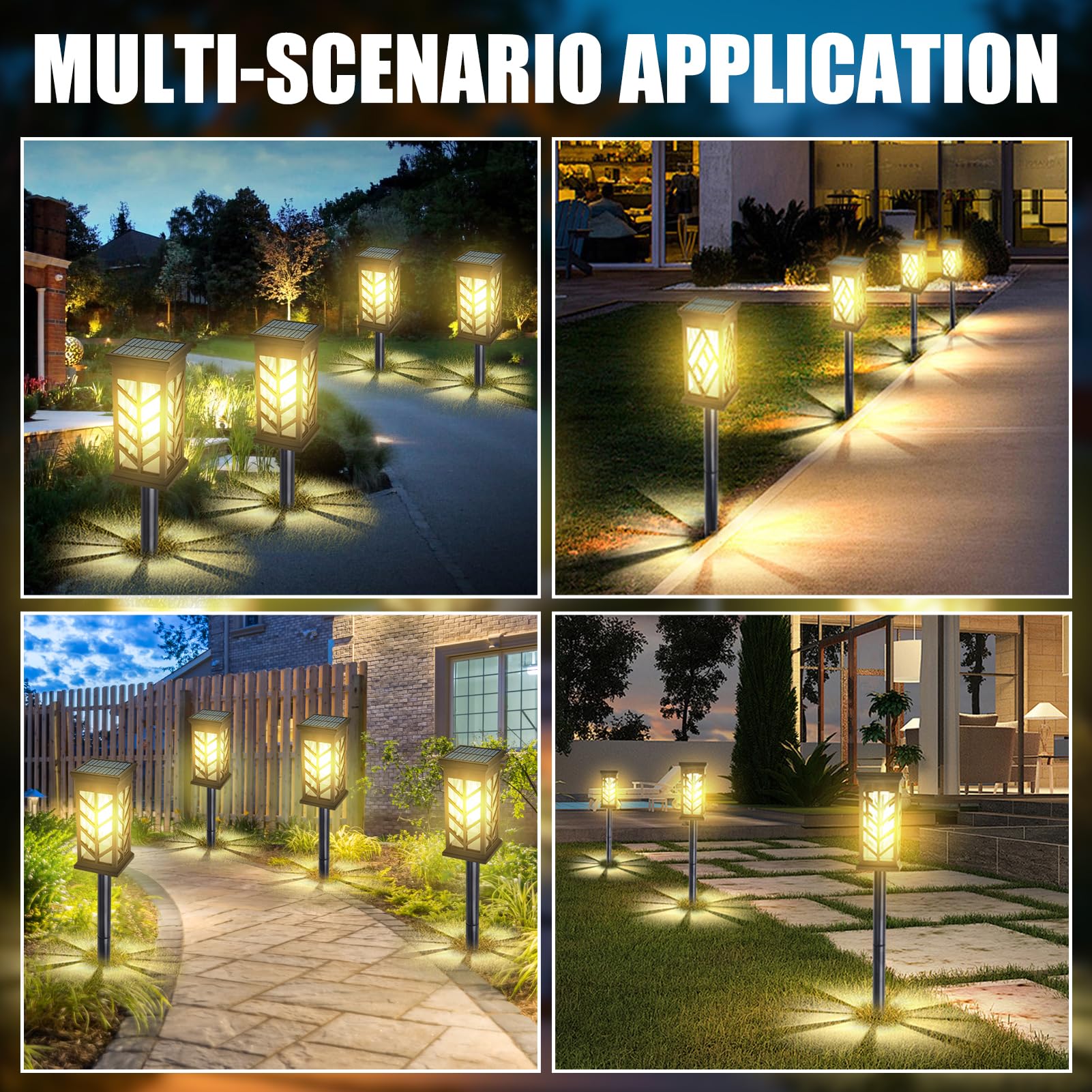 ACAREY Solarleuchten Garten, 4000K Warmweiß Solarlampen, IP65 Wasserdicht Solar Gartenleuchten, Wolfram Licht für Außen, Rasen, Terrasse, Hof (6 Stück)