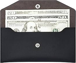 Cobee Geldumschläge aus PU Leder, wasserdicht, Geldumschlag, Umschlag, Geldbörse, wiederverwendbare Geldumschläge, Brieftasche für Frauen und Mädchen (schwarz)