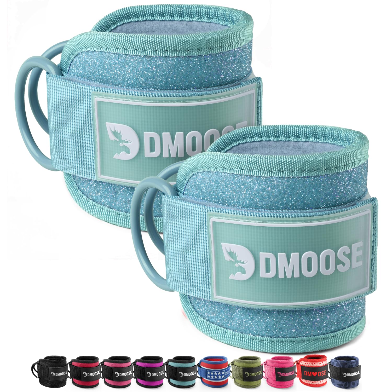 DMoose Ankle Strap for Cable Machine - One Size Fit with Premium Padding, Workout Kickback Ankle Cuffs, Ankle Bands for Working Out, Booty Workouts, Leg Extension, Hip Abductors &amp; Lower Body Exercises