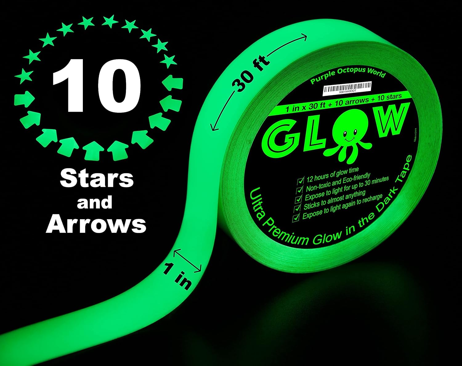 Blасk Frіdау Sаlе 2022 Best Glow in the Dark Tape for Safety, Stairs, Light Switches, Stage, Theatrical, Theater, Exits, Decals, Ceiling, Floor, Vinyl, Stripe, Arrows, Stars, Dot, Waterproof, Gaffers, Halloween, Fluorescent Crеаtіvе Prоduсt Best Glow in the Dark Tape for Safety, Stairs, Light Switches, Stage, Theatrical, Theater, Exits, Decals, Ceiling, Floor, Vinyl, Stripe, Arrows, Stars, Dot, Waterproof, Gaffers, Halloween, Fluorescent