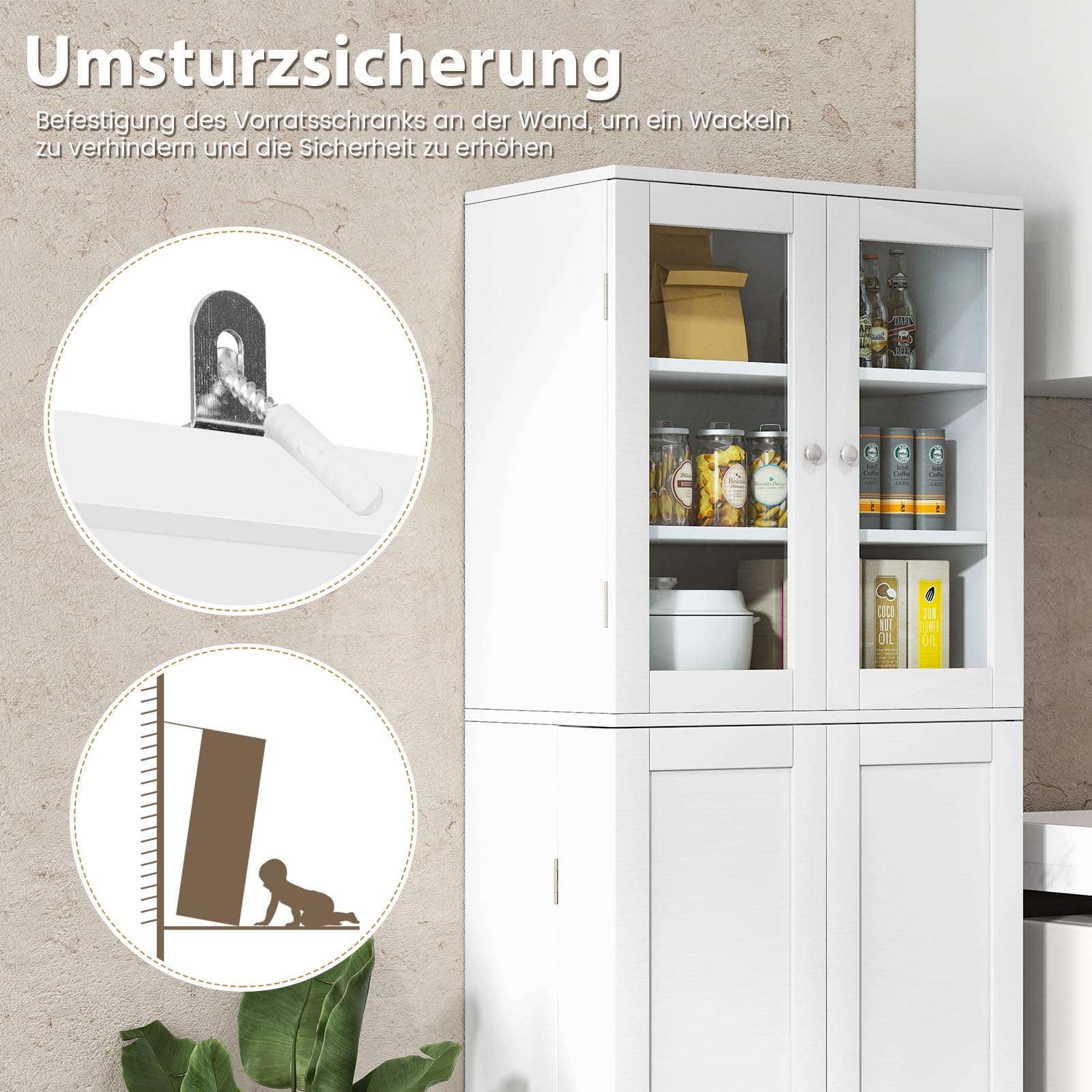 Dradic Multifunctionele Kledingkast 2 Deuren, Multifunctionele Kast 2 Deuren Multifunctionele Kast Schoenenkast Bezemkast Made In Italy 72x36h186 Cm Wit En Eiken