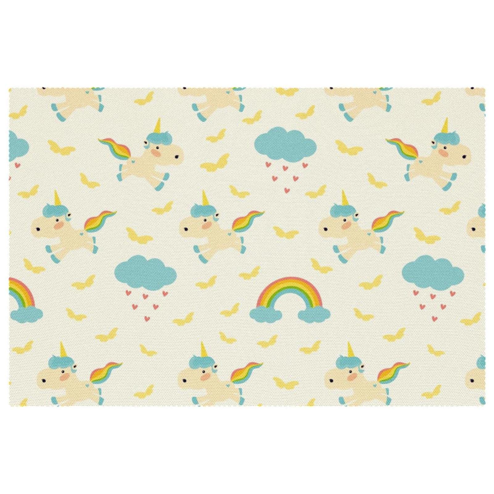 Set de table licorne jaune clair 30,5x45,7 cm lot de 6 tapis de table chauds