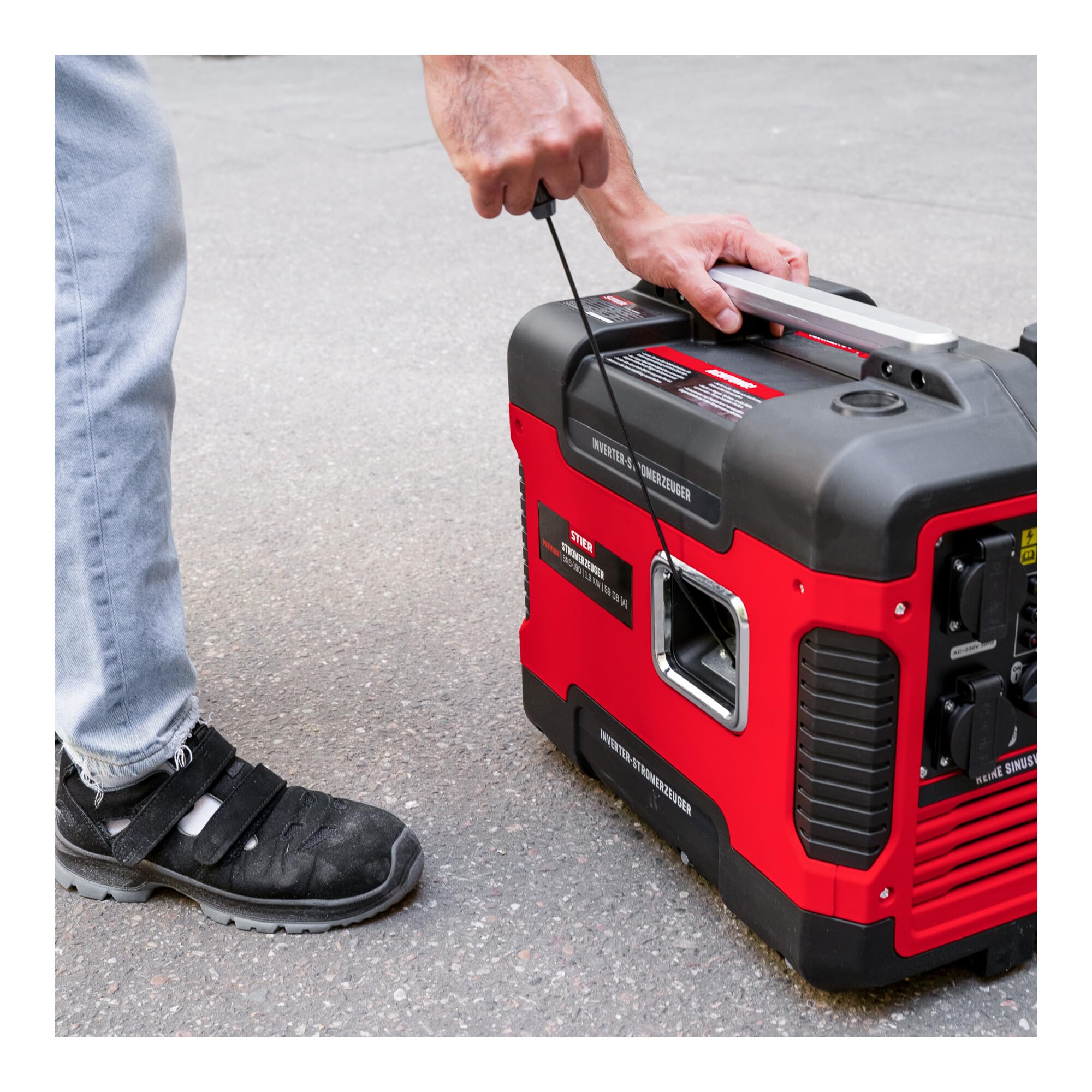 STIER Groupe électrogène à onduleur Premium SNS-190, 1,9 kW, 59 dB(A), esssence, 4L, portable à essence, générateur d'énergie