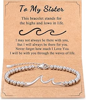 Tarsus Sister Gifts, The Waves of Life We've Through Together, Big & Little Sister Gift, For Birthday & Christmas & Mothers Day