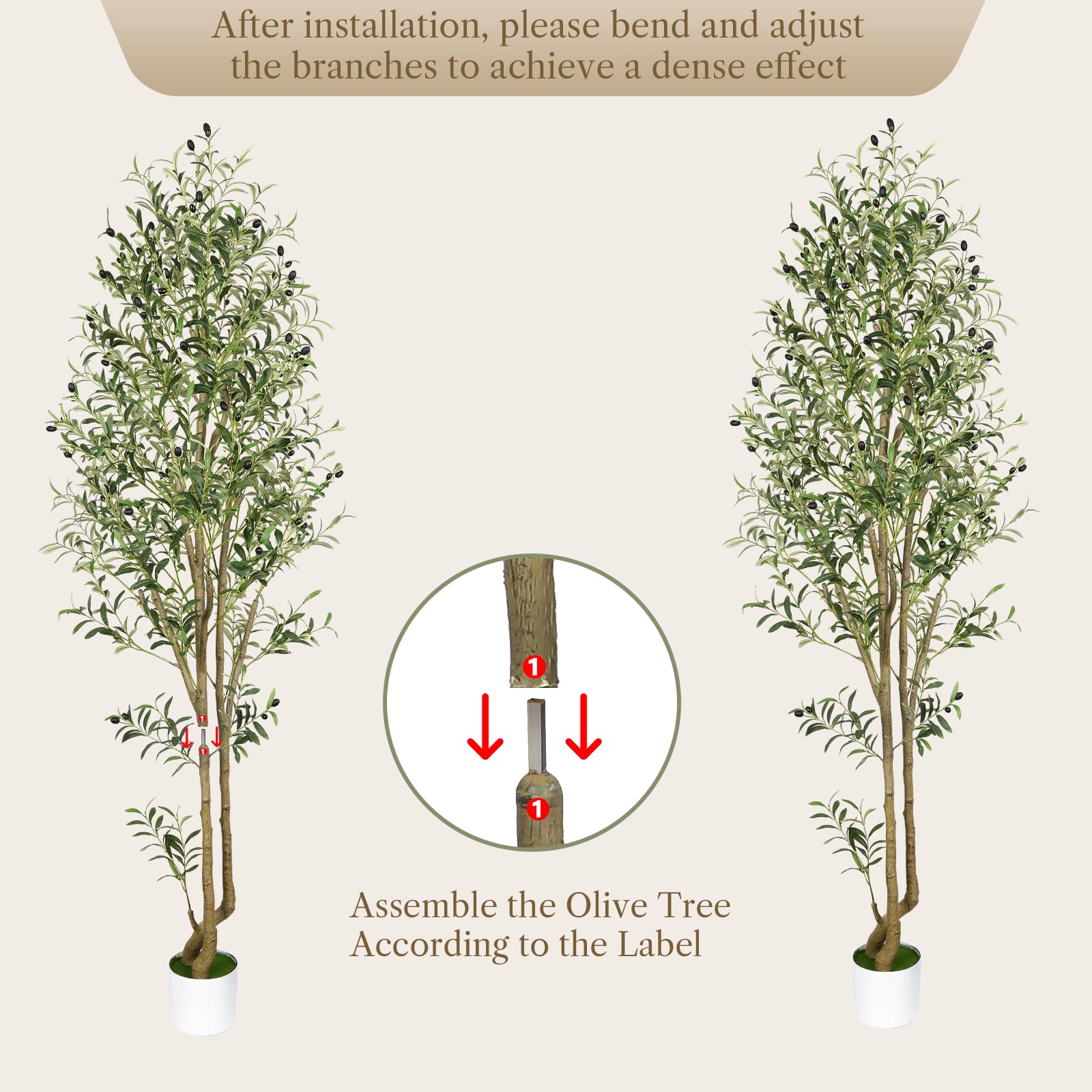Snapklik.com : Alupssuc 7ft Artificial Olive Tree Faux Silk Plant, 7 ...