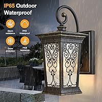 Vista 2 de ALVIME - Lámparas de pared para exteriores, accesorios de iluminación exterior de bronce aceitado de 14 pulgadas, luces impermeables