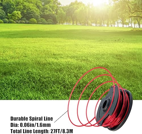 Miniatura 6 de JOJOCY Bobina de repuesto para recortadora, línea de recortadora de 0.065 pulgadas, 27 pies, adecuada para Hyper GT500WU HT18-401-002-01