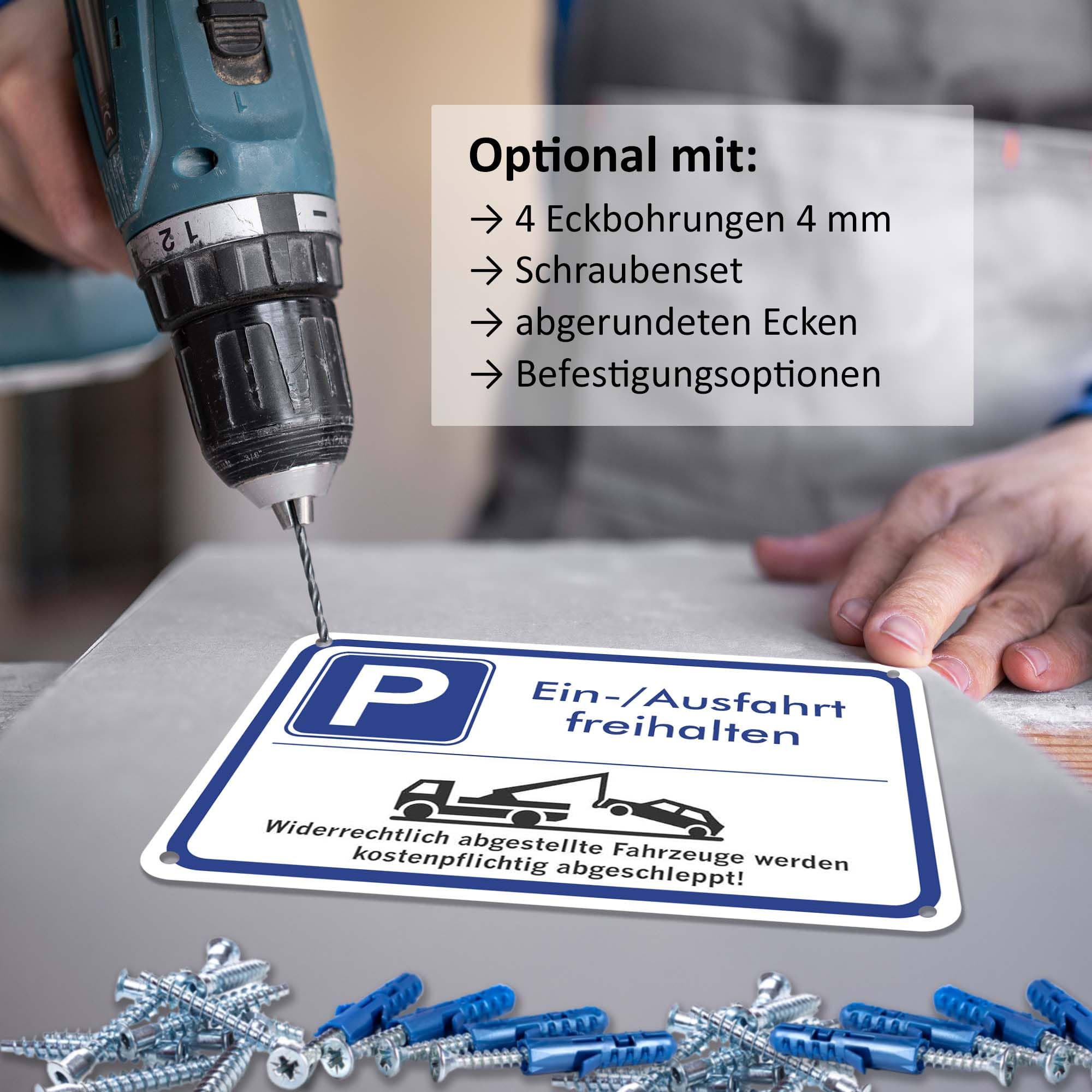 Personalisiertes Alu-Schild Mit Eigenem Text & Foto - Wetterfest Für Parkplatz, Garage, Garten