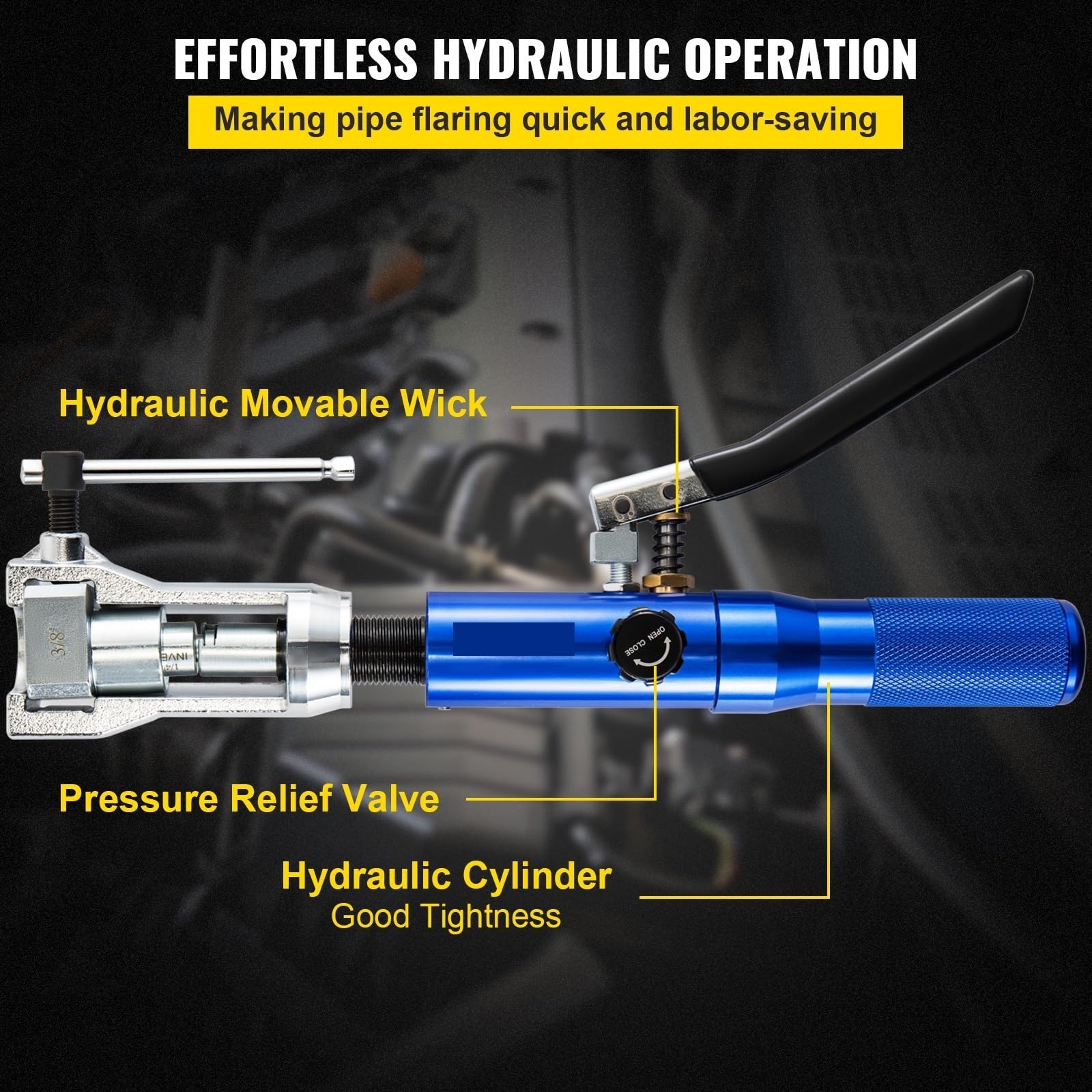 EDEDE Espansione idraulica e Kit di Strumenti a Doppia svasatura Espansore for Tubo in Rame HVAC Morbido da 1/4" a 3/8" Strumento for la Riparazione della svasatura del Freno