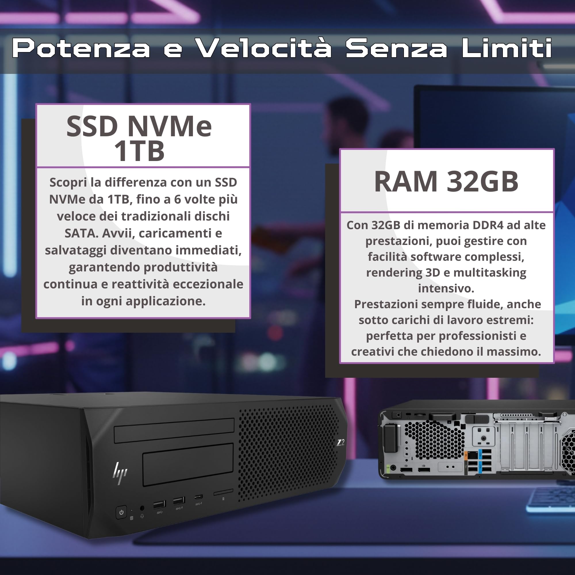 HP Z2 SFF G4 | PC Fisso Desktop Intel Core i9 fino a 5.0 Ghz |