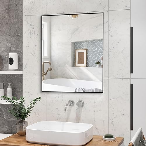 ANYHI Espejo LED de tocador de baño, 48 x 24 pulgadas, espejo de baño con 3 luces de color, espejo de maquillaje antiempañamiento impermeable,