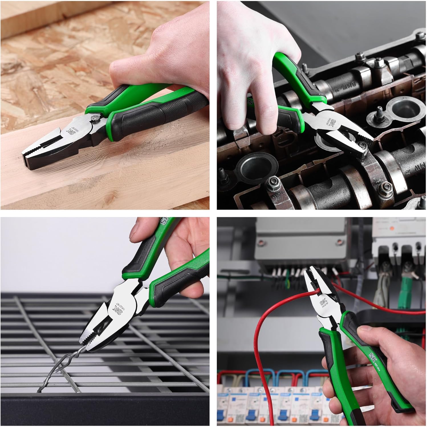 SK 7-Inch Linesman Pliers, High Carbon Steel, Ergonomic Anti-slip Handle for Comfortable Grip