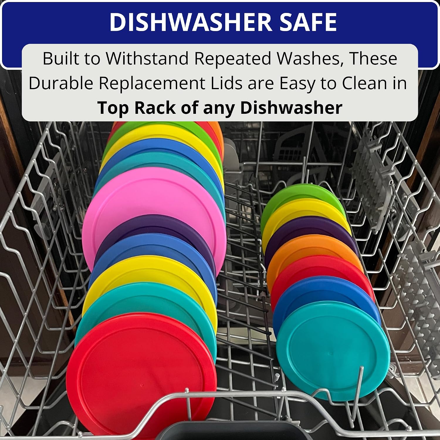 KlareWare Replacement Lids for - 4 Cup Storage Bowl Covers, BPA Free Plastic Lids for Pyrex 7201, Anchor Hocking (6 Pack, Spring Green, Yellow, Turquoise) - Containers NOT Included