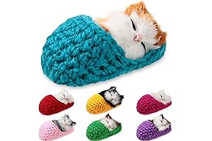 7 Pieces Sleeping Cats Opening Eyes Cats Doll Fluffy Mini Kittens with...