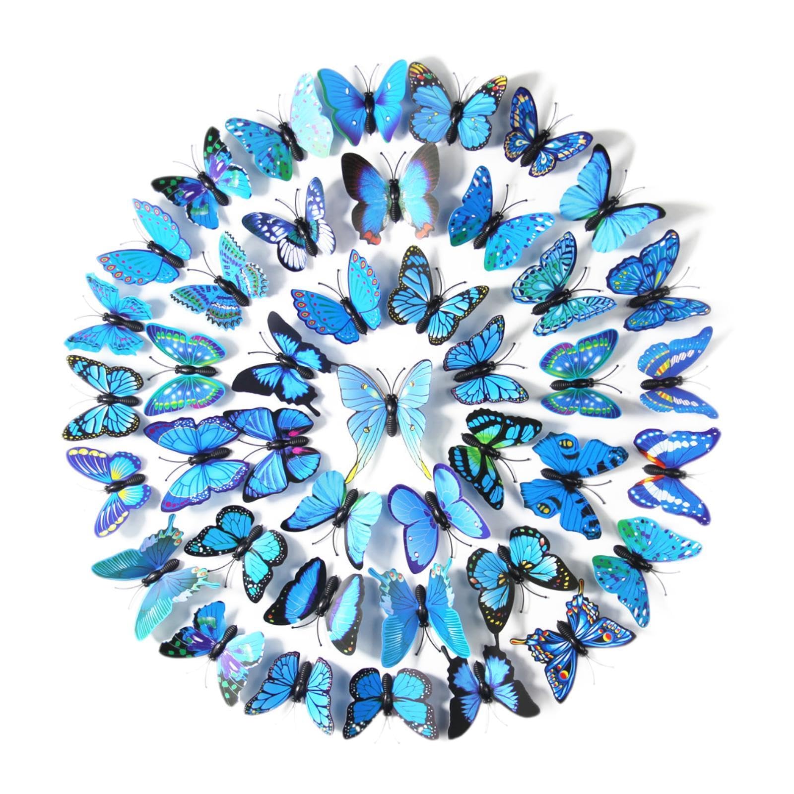 Autocollants Muraux Papillons Bleus | Décorations de Fête pour Jardin et Cour DIY