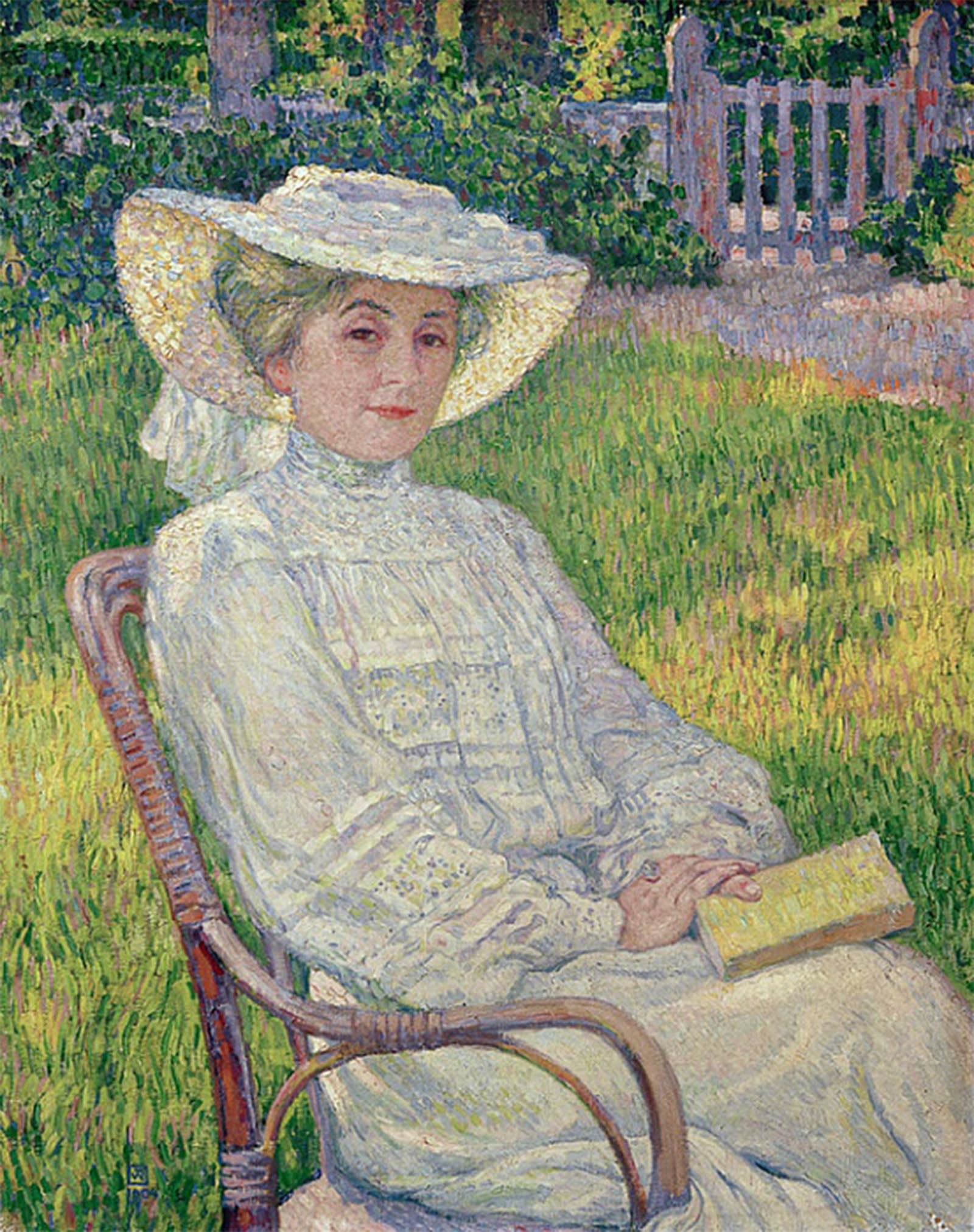RZHRHJES Abstract Painting Poster Art Print Canvas Print Poster the Lady in White by Théo Van Rysselberghe Landscape Canvas Painting for Office Decor 60x90cm