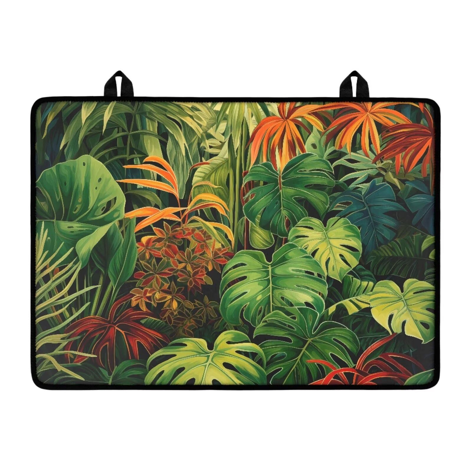 Tropical Leaf Top Cover for Electric Stove, 30 x 21 Inch Stove Top Protector, Wear Resistant Ceramic Glass Electric Stove Top Cover, Anti-Slip Insulation Pad for Glass Stove Top Protector