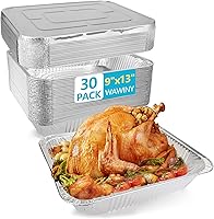 Vista 10 de 8x8 Thickened Aluminum Foil Pans, 20Pack Disposable Aluminum Pans for Roasting, Baking, Cooking, Food Prep, Chafing, Steam Table, Oven, Cake, and