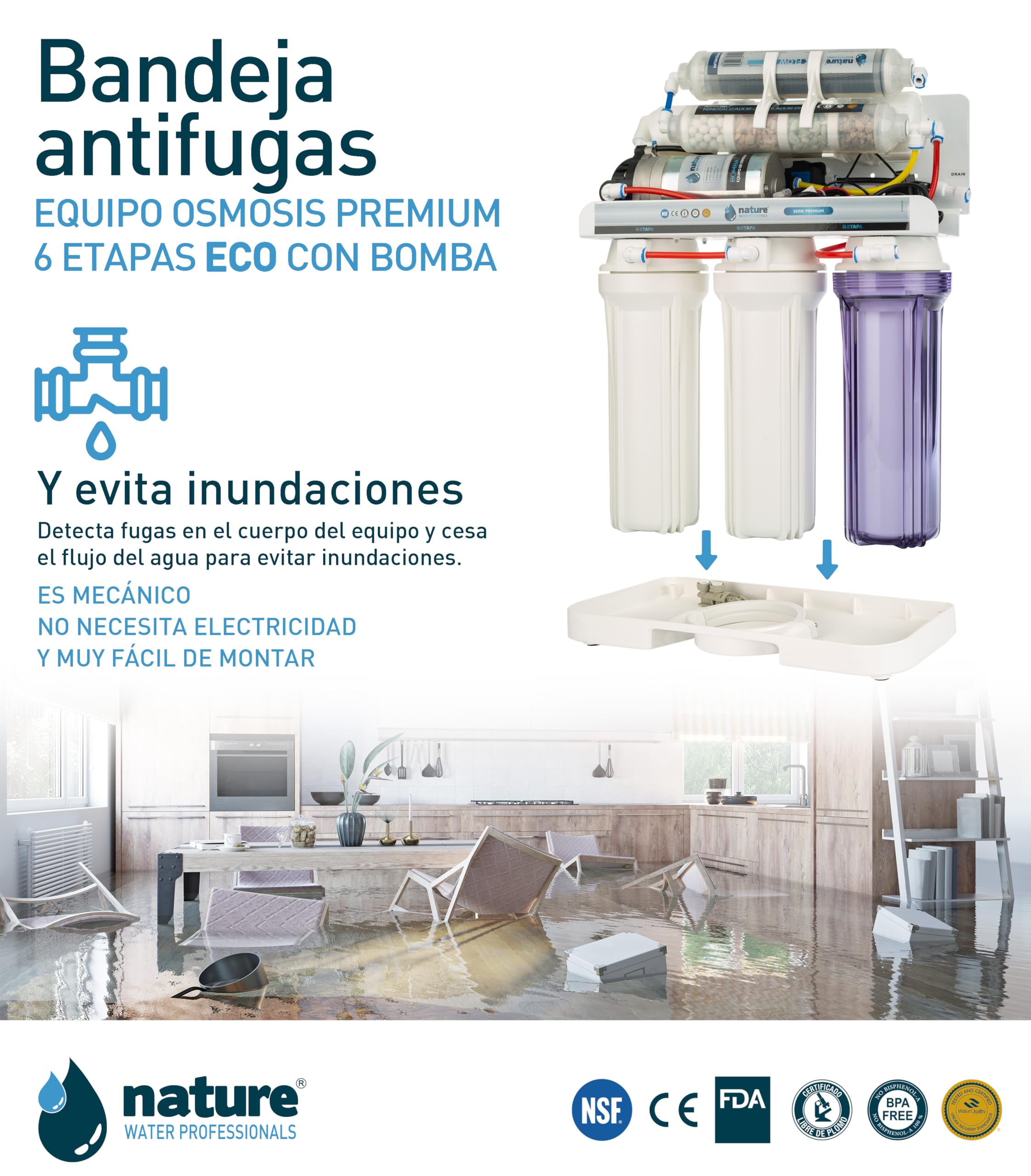 EQUIPO OSMOSIS INVERSA 6 ETAPAS PREMIUM ECO CON BOMBA-NATURE WATER PROFESSIONALS