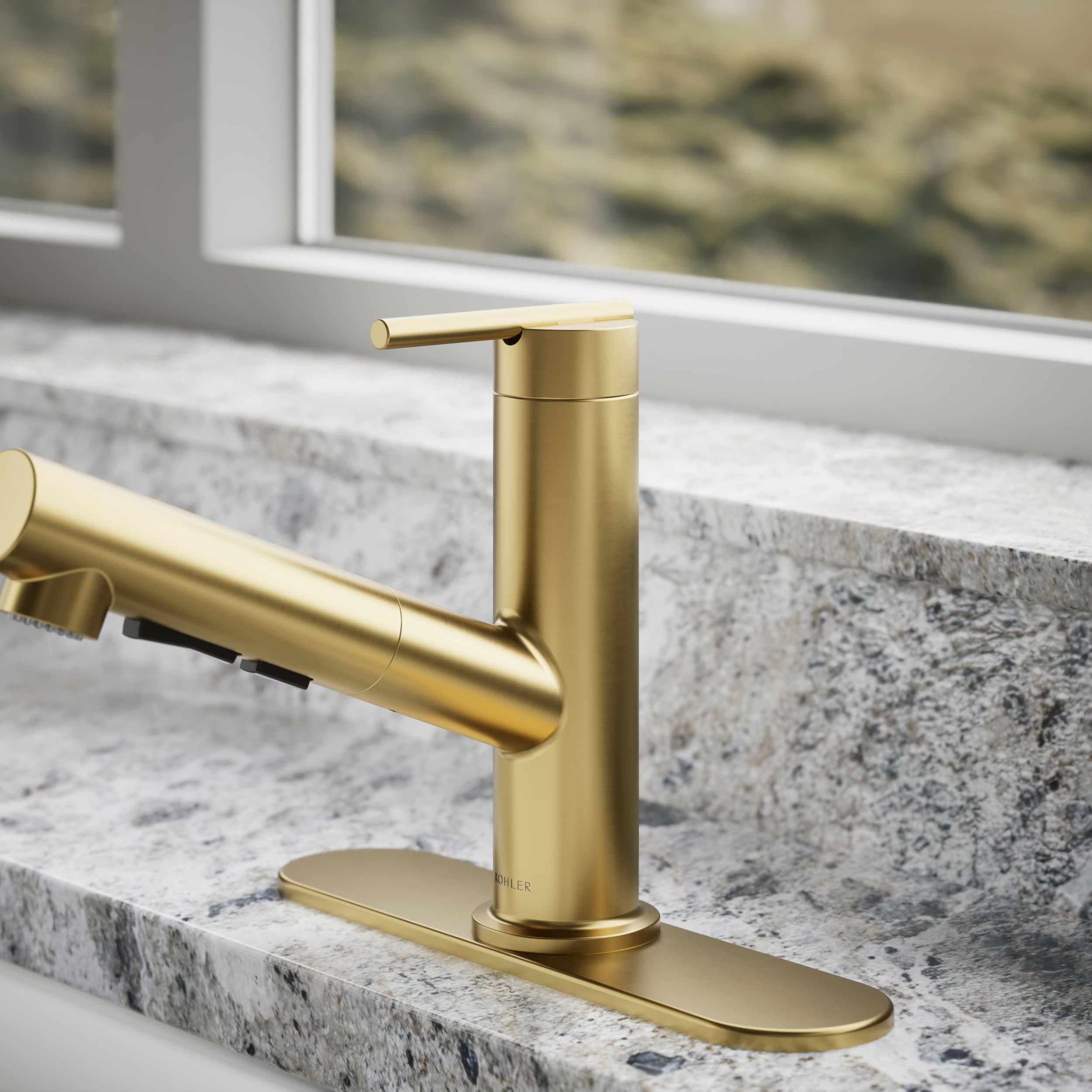 KOHLER 22976-2MB Crue Pull-Out Kitchen Faucet, Laundry Faucet with