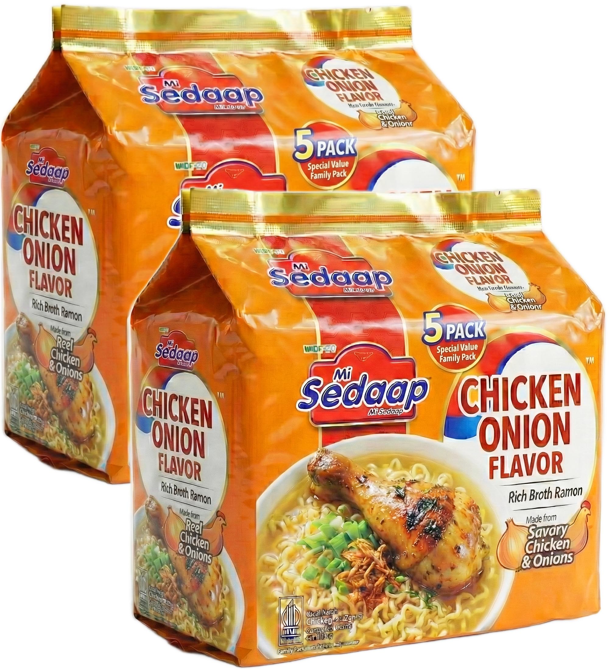 Mi Sedaap Instant Noodles, Chicken Onion Flavor, 2.57 oz (Pack of 10)
