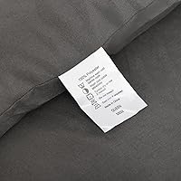 Vista 9 de ROSGONIA Juego de edredón tamaño Queen, color gris carbón, 3 piezas (1 edredón gris oscuro y 2 fundas de almohada) para todas las estaciones, ropa