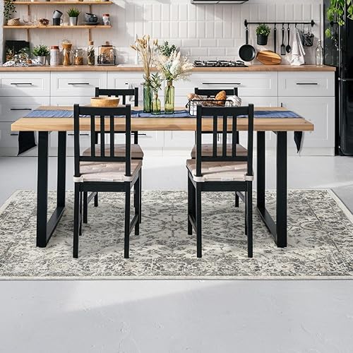 Miniatura 3 de LUXE WEAVERS Euston Collection 8060 - Alfombra moderna y oriental plateada de 6 x 9 pulgadas