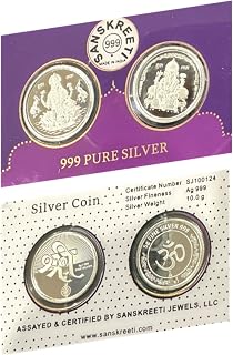 2021 No Mint Mark 999 Pure Silver Ganesha Lakshmi 10 Gram Set Silver Seller Perfect Uncirculated
