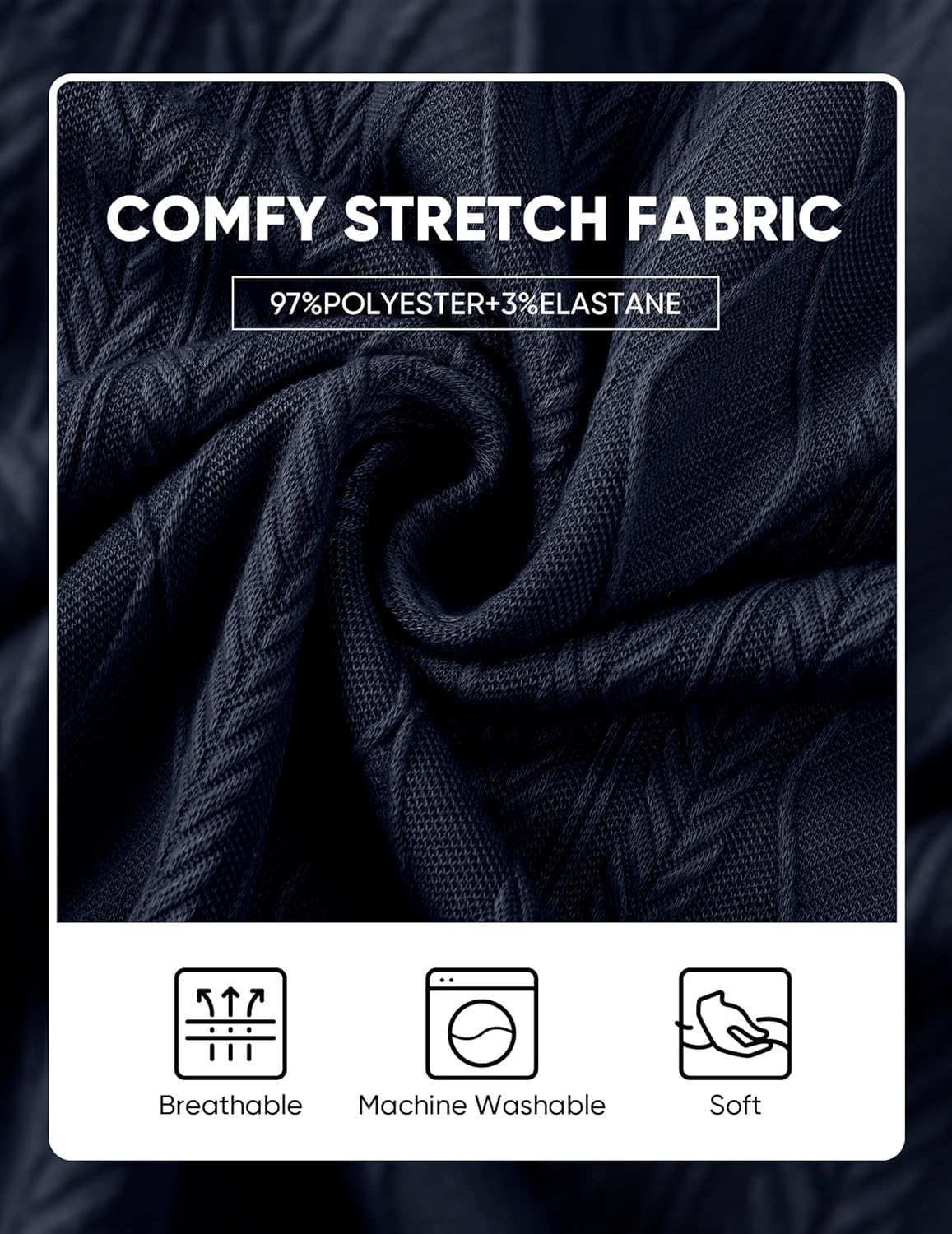 JMIERR Mens 2026 Casual 2 Piece Outfits Lounge Sets Jacquard Knit Short Sets Golf Short Sleeve Outfits for Beach Vacation - Image 7