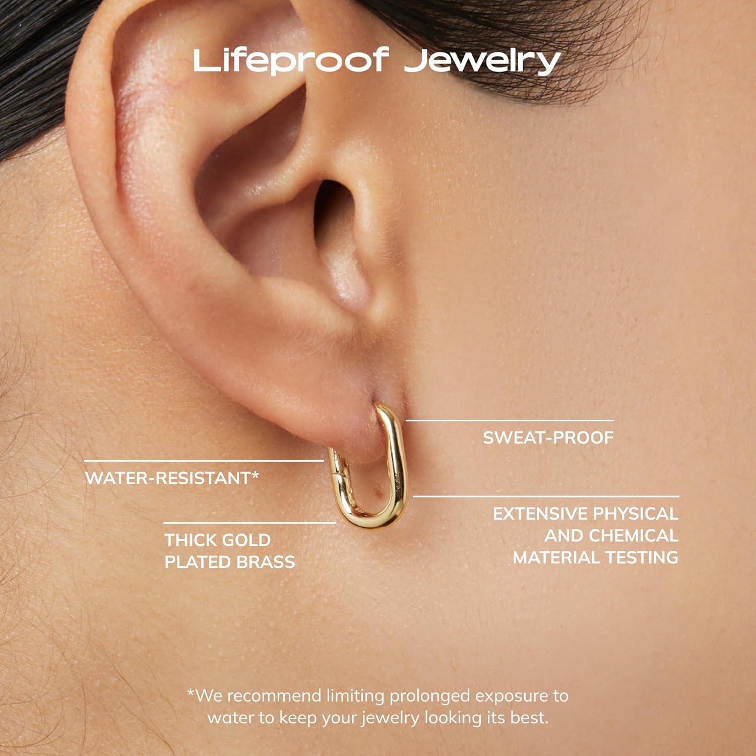 Ana Luisa Rectangle Hoop Earrings - Sterling Silver Base With 14K Gold & Silver Rhodium Plating - Chic, Dainty Mixed Metal Huggie Hoops - Hypoallergenic, Tarnish-Free, and Water-Resistant Hoops