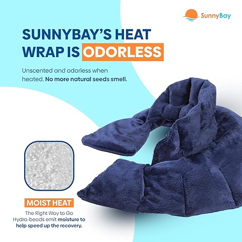 Miniatura 3 de SunnyBay Almohadilla térmica para microondas, envoltura térmica para cuello y hombros con cobertura adicional para aliviar el dolor de espalda