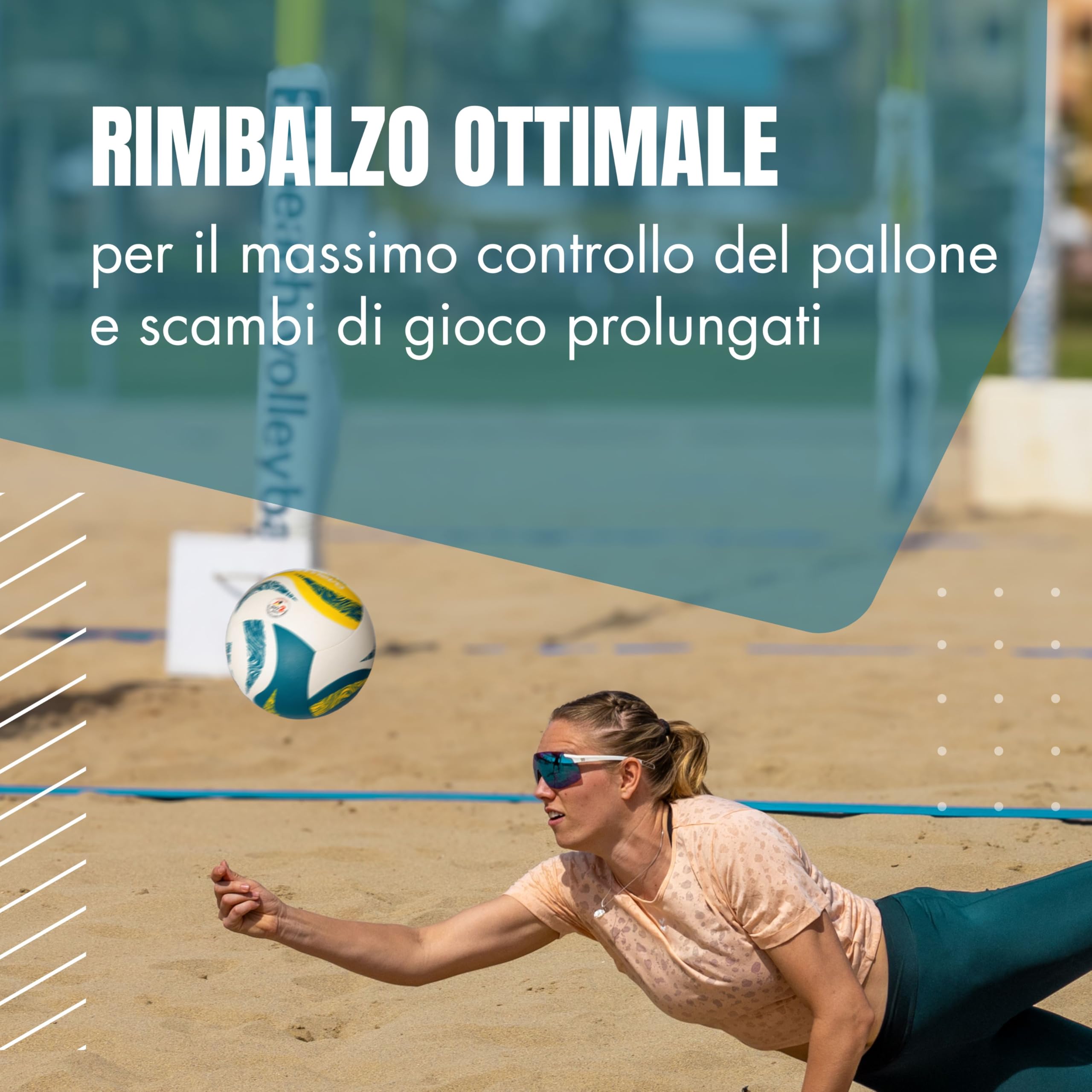 SunPro Pallone Pallavolo - Pallone Beach Volley Ufficiale, Confermato DVV, Misura 5, Superficie in Morbida Microfibra PU – per Spiaggia e Sport all’Aperto, Idea Regalo