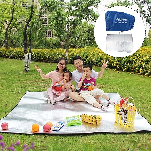 Miniatura 6 de Alfombra de camping al aire libre Película de aluminio Manta para dormir Cojín de picnic Cojín plegable ligero para senderismo y tienda de campaña