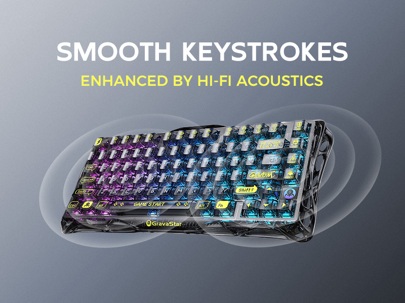 GravaStar K1 LITE ワイヤレスキーボード 新品 Amazon.com: GravaStar Mercury K1 Lite 75% Gaming Keyboard