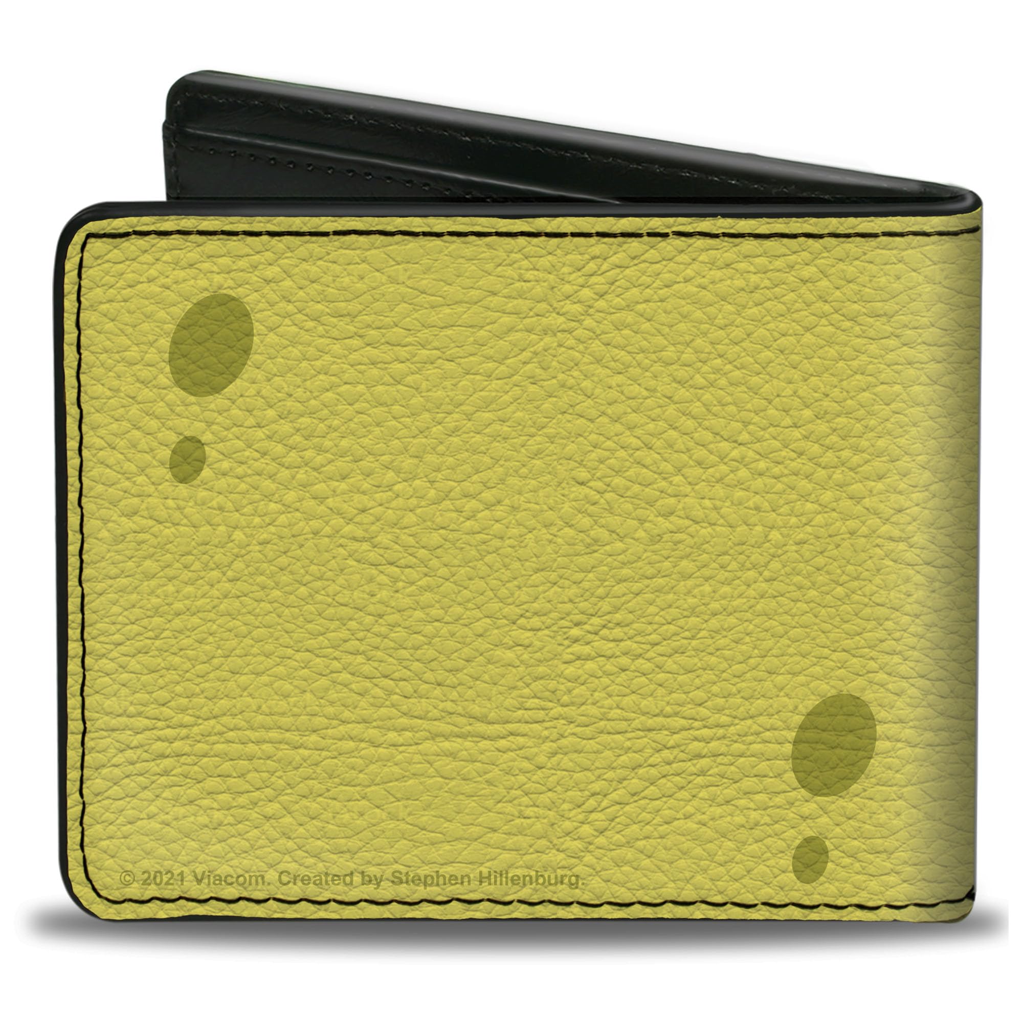 Buckle-Down Men's Nickelodeon Wallet, Bifold, Spongebob Squarepants Eyes Close Up Yellow, Vegan Leather, 4.0