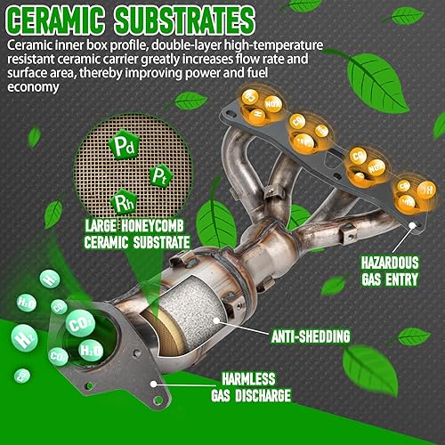 Miniatura 9 de Kit convertidor catalítico trasero de alto caudal, ajuste directo Nissan Altima 2007 2008 2009 2010 2011 2012 2013 2014 2015 2016 2.5L (cumple con