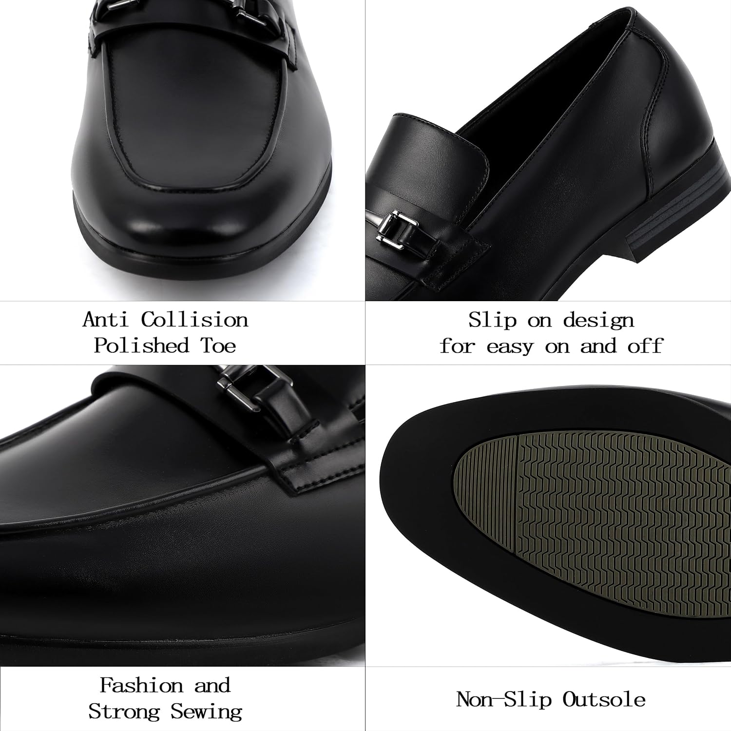 Men's Dress Penny Loafers, Mens Business Formal Leather Loafer Shoes, Moc Toe Casual Stylish Slip On Wedding Shoe for Men