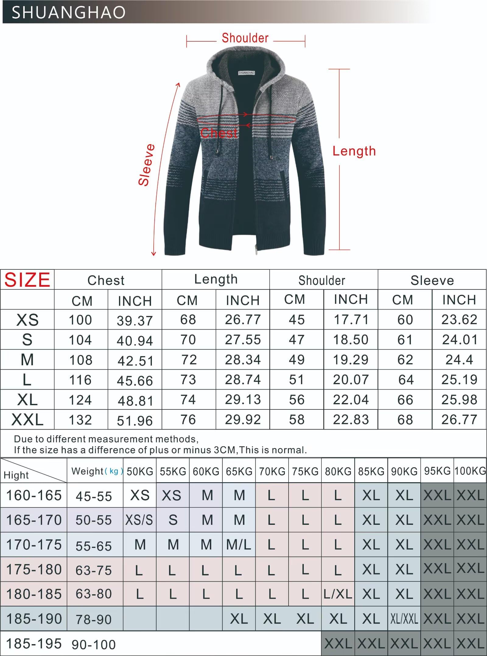 Chaqueta de Punto con Capucha para Hombre Cremallera Gruesa Suave Forro Caliente Invierno Slim Fit Sudadera