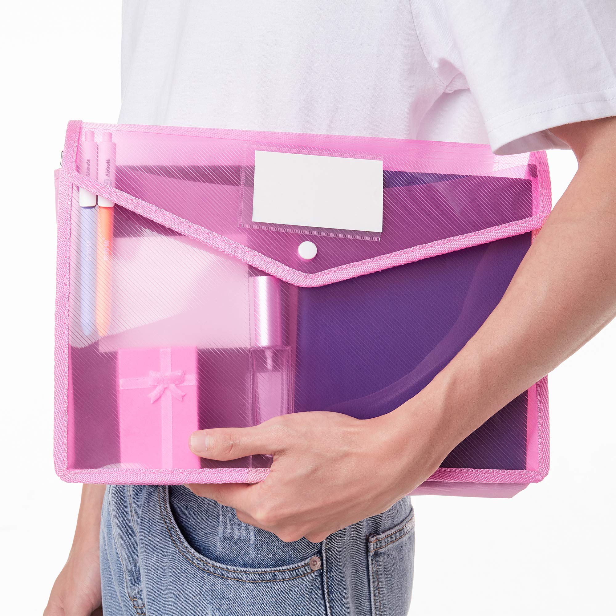 Snapklik.com : 7 Pack A4 Plastic Wallet Folder Envelopes