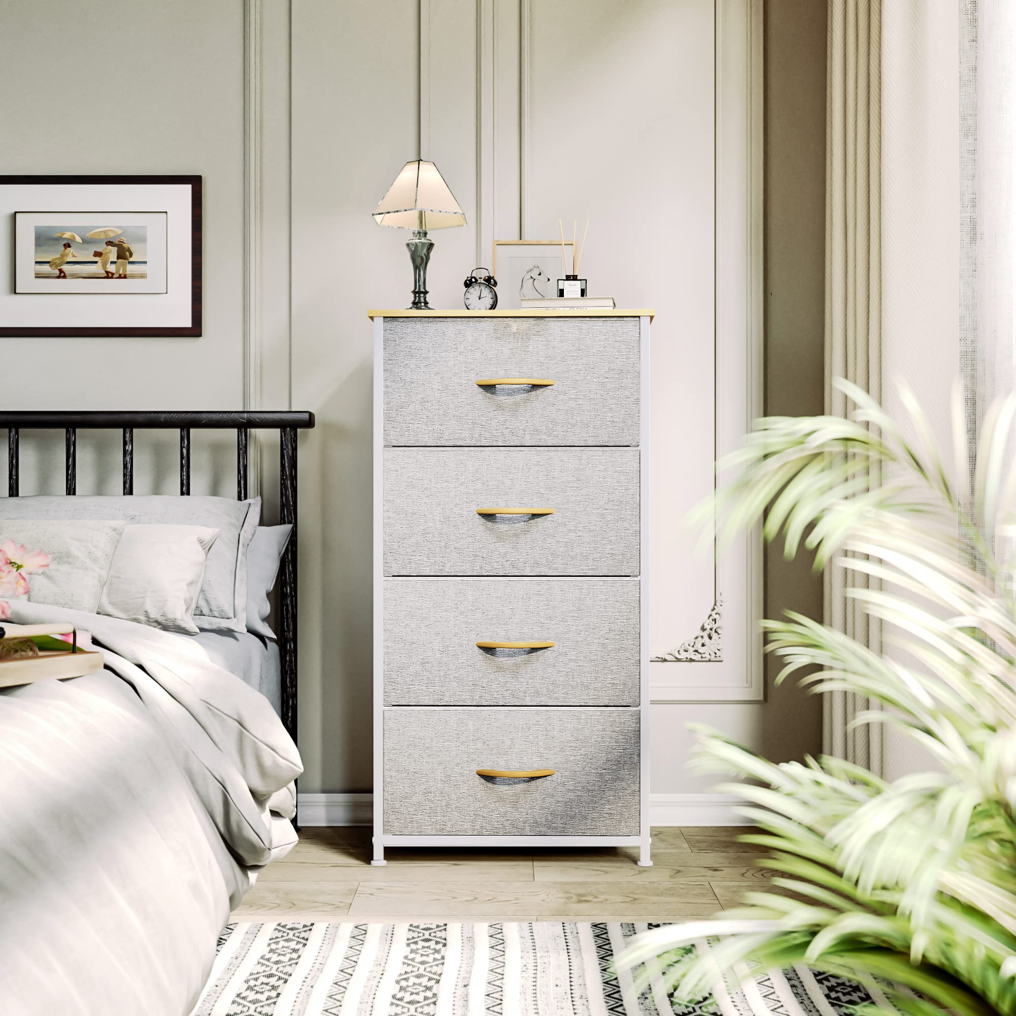 Cassettiera In Tessuto YITAHOME Con 4 Cassetti - Armadietto Salvaspazio Per Camera O Corridoio | Grigio Chiaro - Foto 7