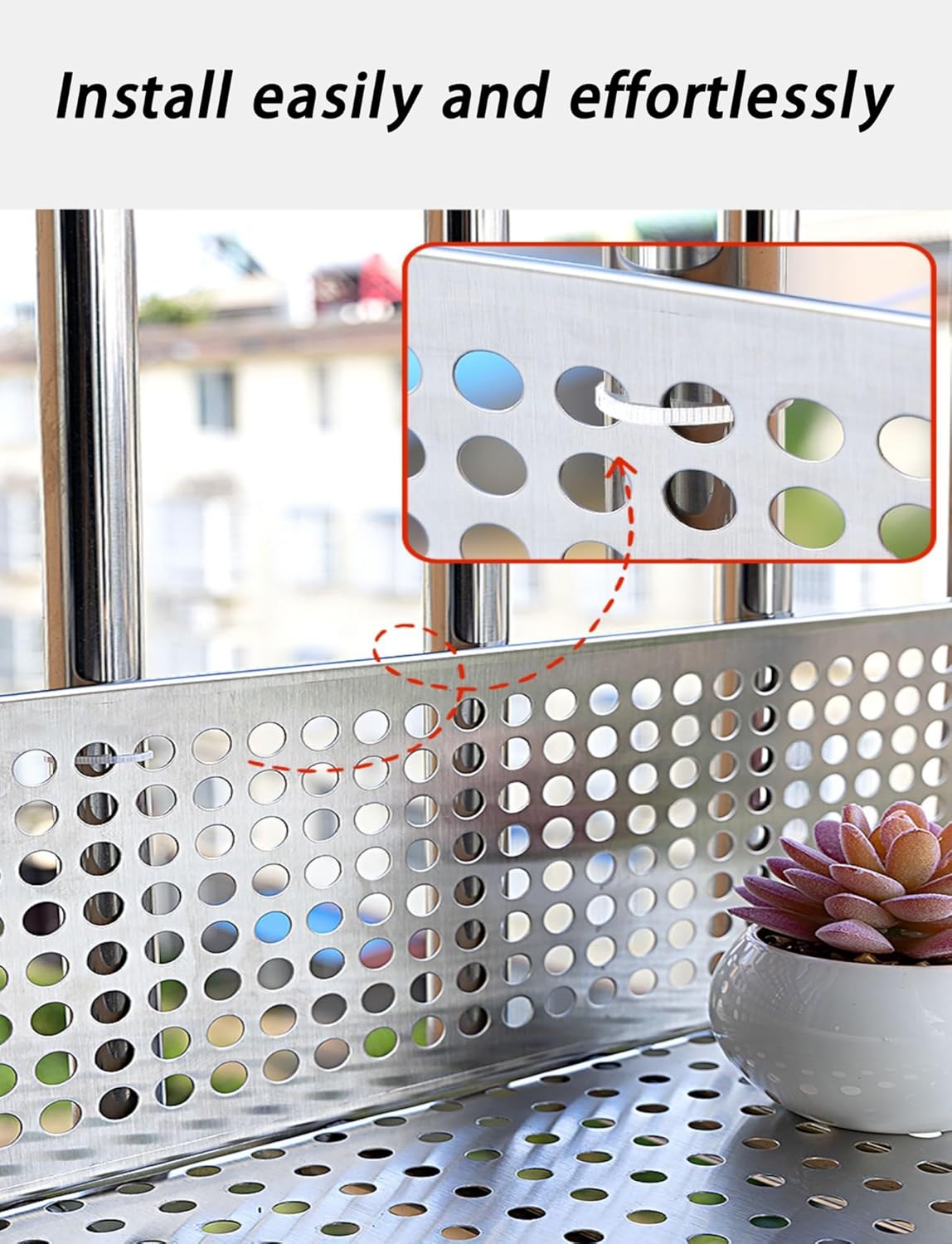 10mm Perforated Stainless Steel Sheet, 304 Metal Plate for Leak-Proof Window Pads, Easy Installation, 50x300cm, Durable and Versatile for Home and Industrial Use