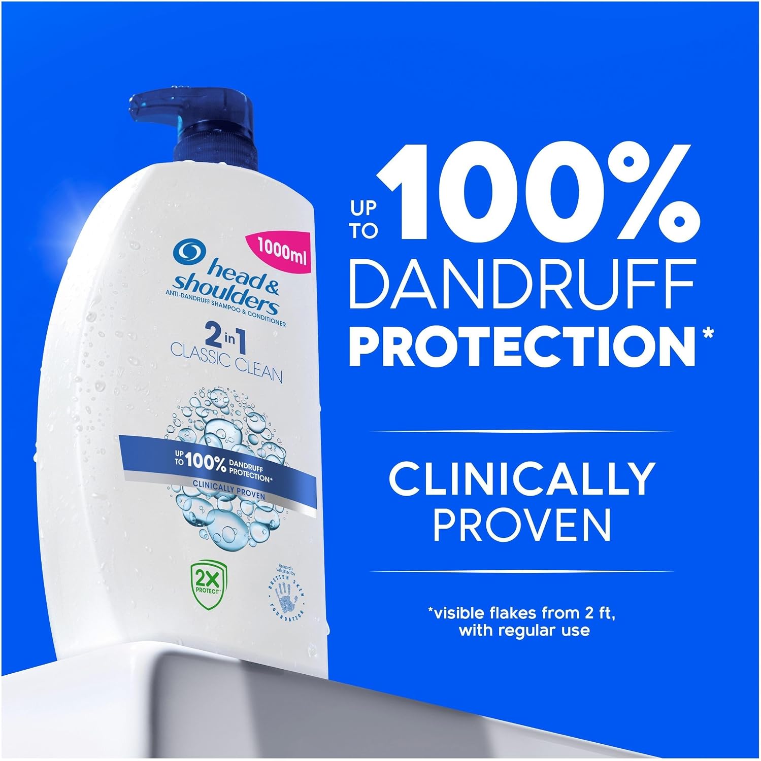 Head & Shoulders Classic Clean 2in1 Anti Dandruff Shampoo, 1000ml. Up to 100% Flake Free, - Analyse des détails et conception