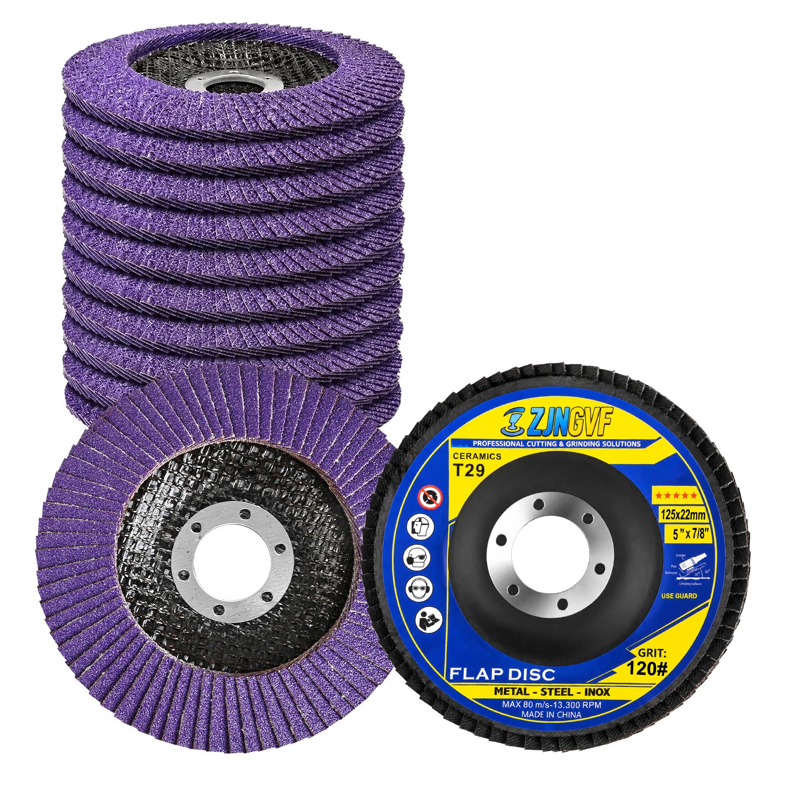 Purple Ceramic Flap Discs - Angle Grinder Abrasives -15