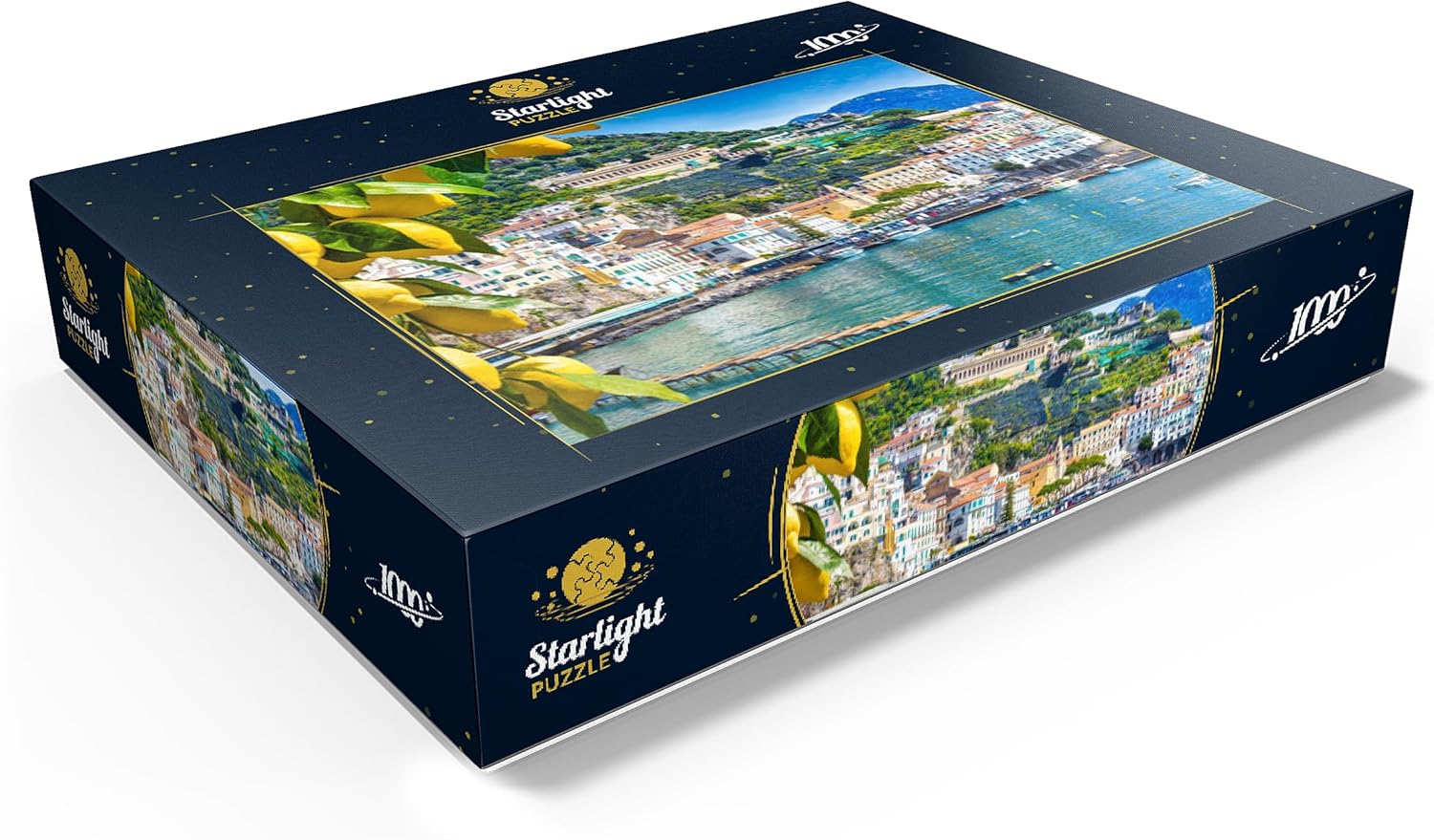MyPuzzle Panoramic View of Beautiful Amalfi On Hills Leading Down to The Coast, Campania, Italy - Premium 1000 Piece Jigsaw Puzzle for Adults