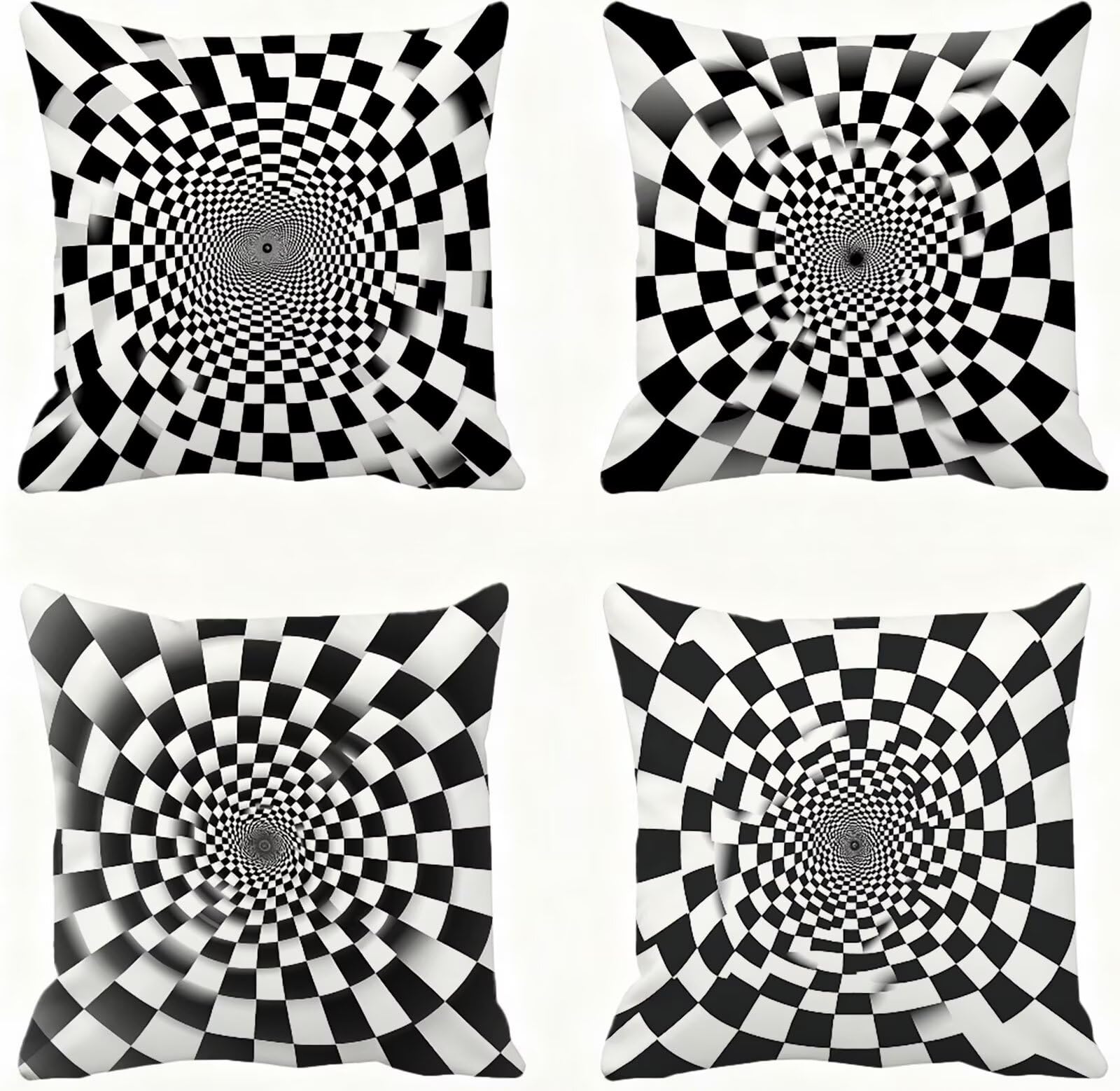 En Blanco Y Negro Funda Cojin 65x65 GeometríA Funda Almohada 65x65 Cojines Sofa Súper Suave Fundas Cojines Decorativos Fundas Almohadas 4 Piezas Cervicales y Cuello, para Hogar Sofa Cama Salon E - 567