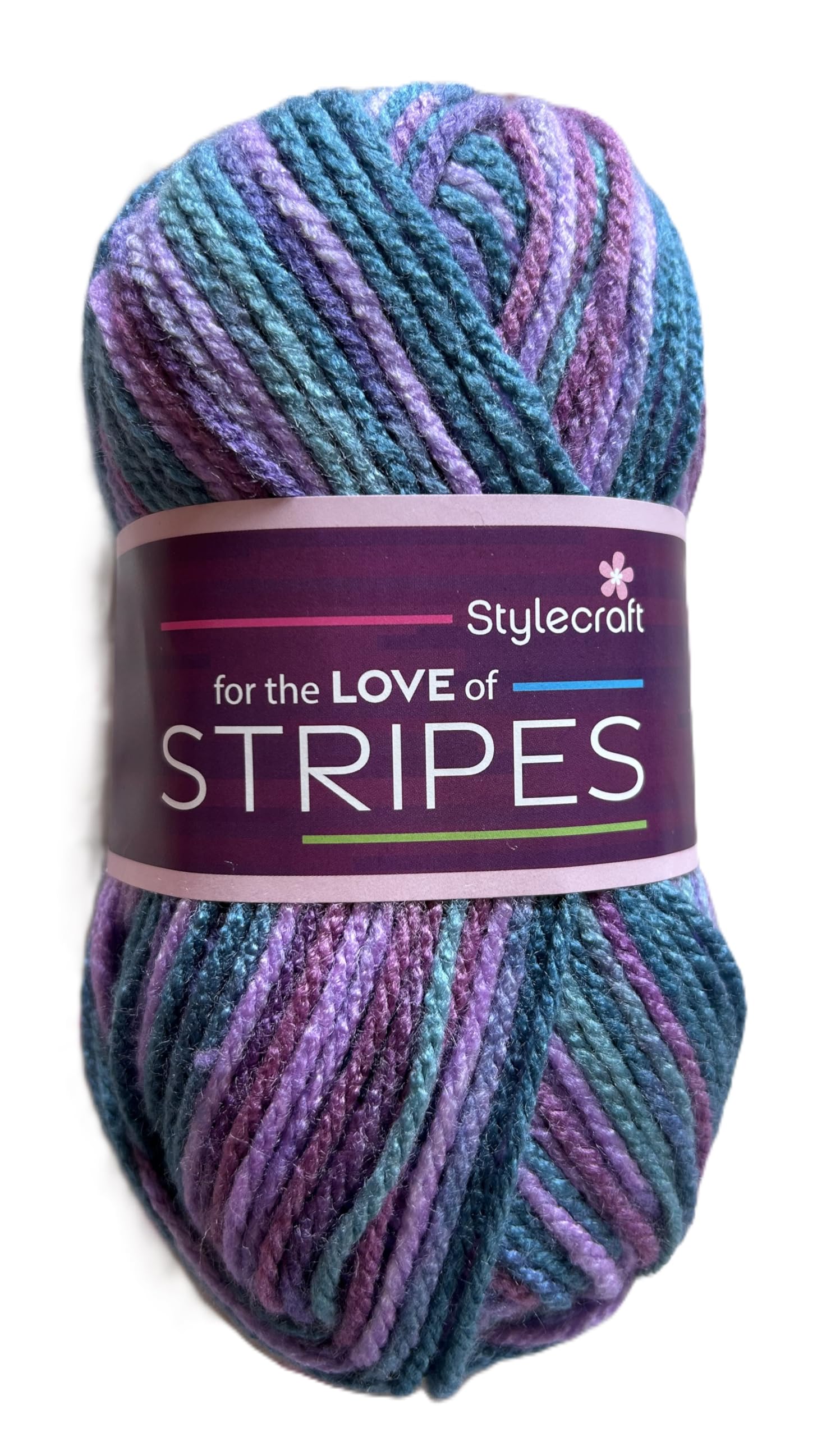 Stylecraft 'for The Love of Stripes' Chunky 100g Yarn (1965 Purple Rain)
