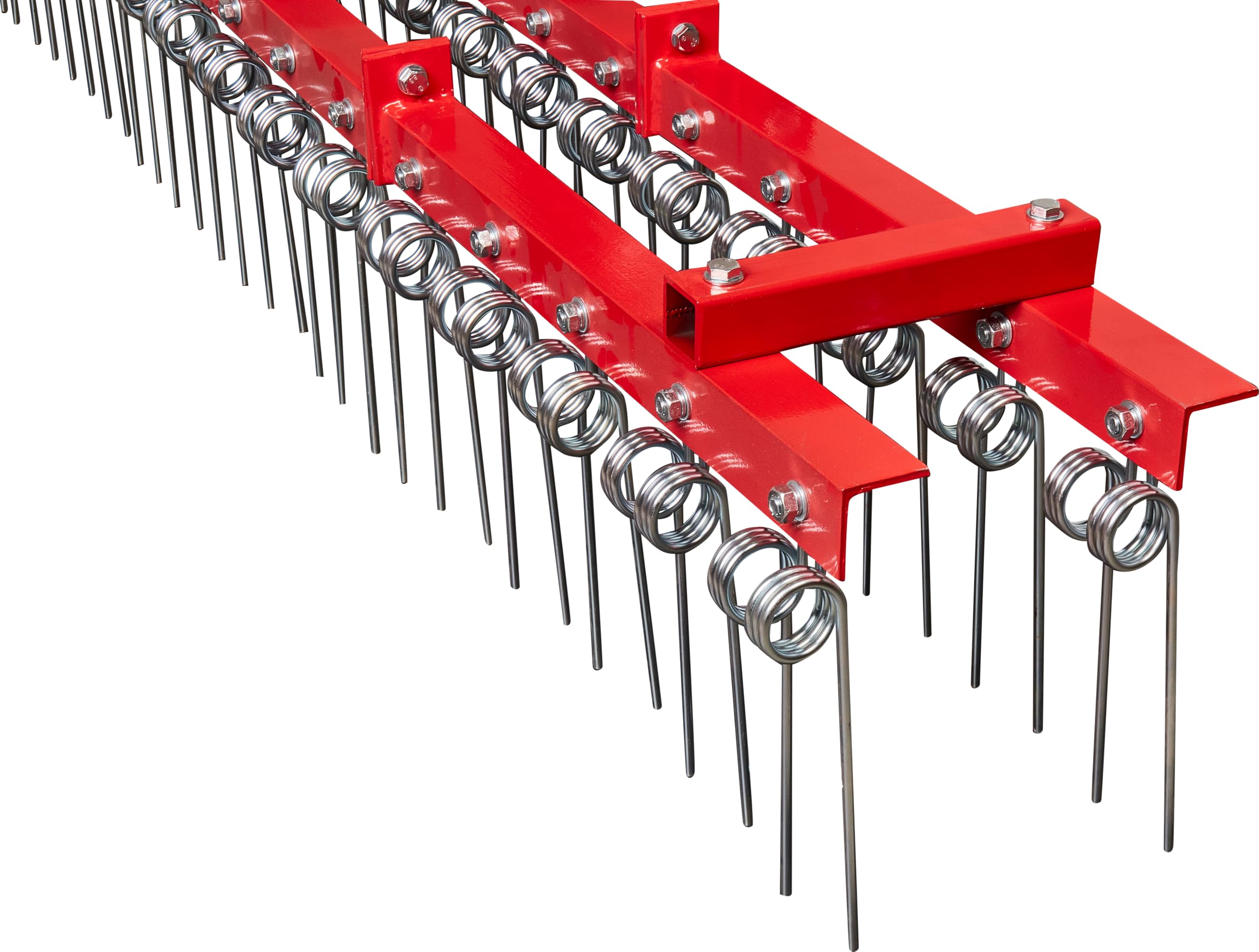 Rechen für Traktor Rasenstriegel Entmooser Hofegge 232cm Breite mit Federzinken 40 Doppelzinken mit 3-Punkt Aufnahme