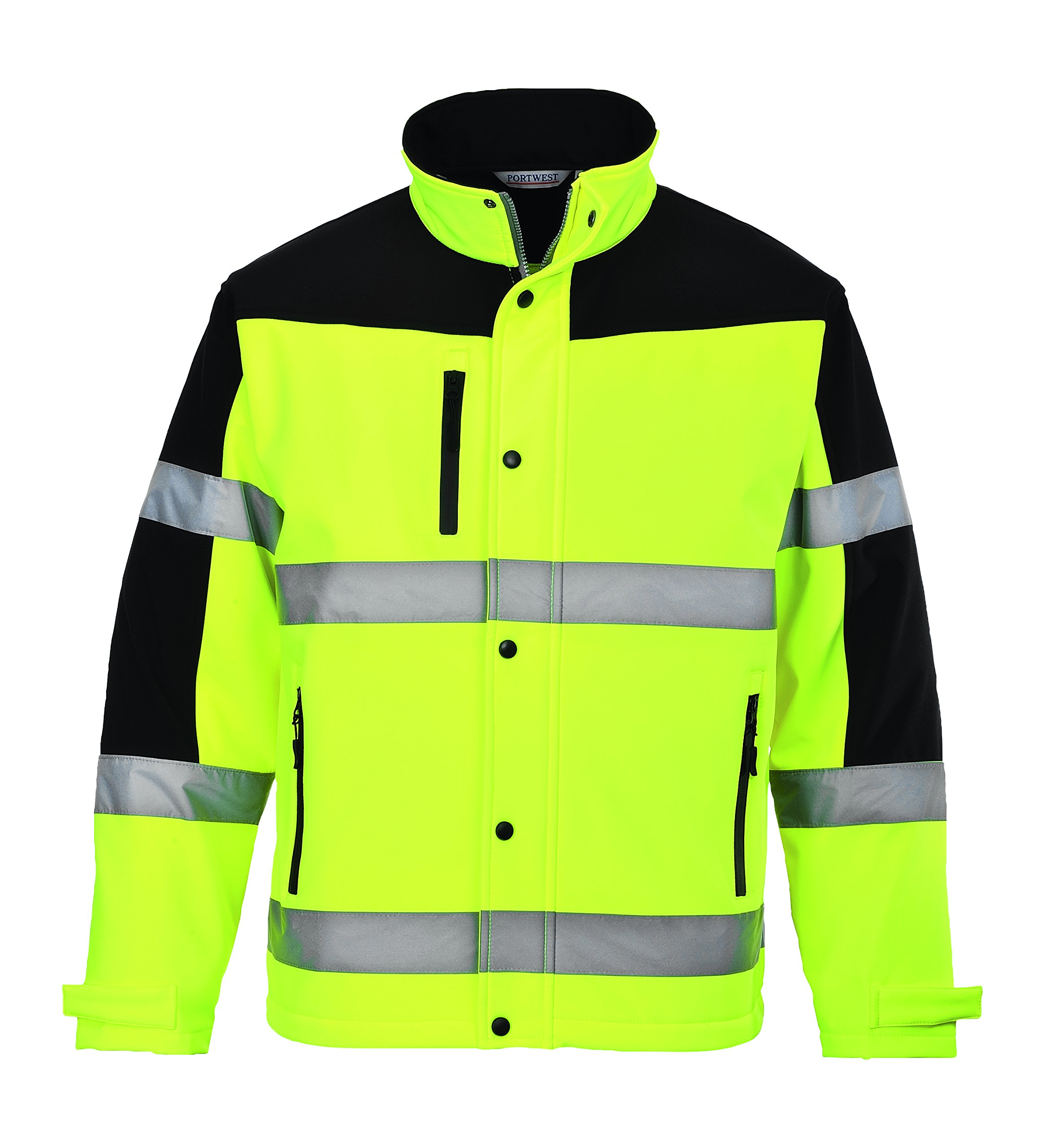 Portwest Yellow S429 Hi-Vis Contrast Water-Resisistant Softshell Jacket (3L)
