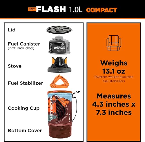 Miniatura 6 de Jetboil Flash - Estufa portátil de ebullición rápida de 1.0 L para acampar y mochileros con encendido automático de 1 paso, nuevo para 2025,